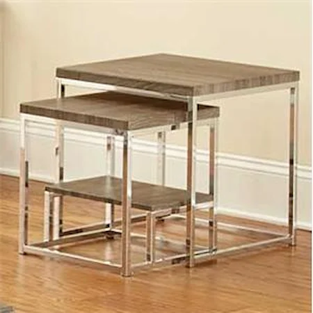 2 Piece Nesting Table Group with Shelf